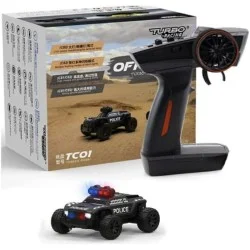 Turbo Racing C82 Rtr 1/76 2.4G Mini Rc Car Police Off-Road Truck - Black